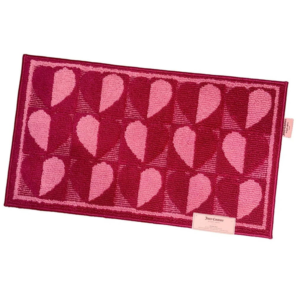 **SOLD** Juicy Couture Home Valentine’s Day Decor Hot Pink Hearts Accent Rug - Picture 7 of 7